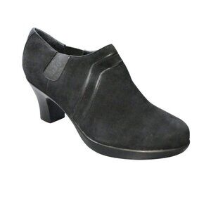 Dansko Banks Black Suede Heeled Comfort Ankle Boots Shooties Womens 10